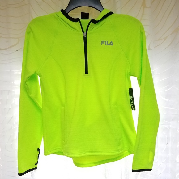 FILA Sport Athletic Lime 1/4 Zip Pullover Jacket - Picture 1 of 4